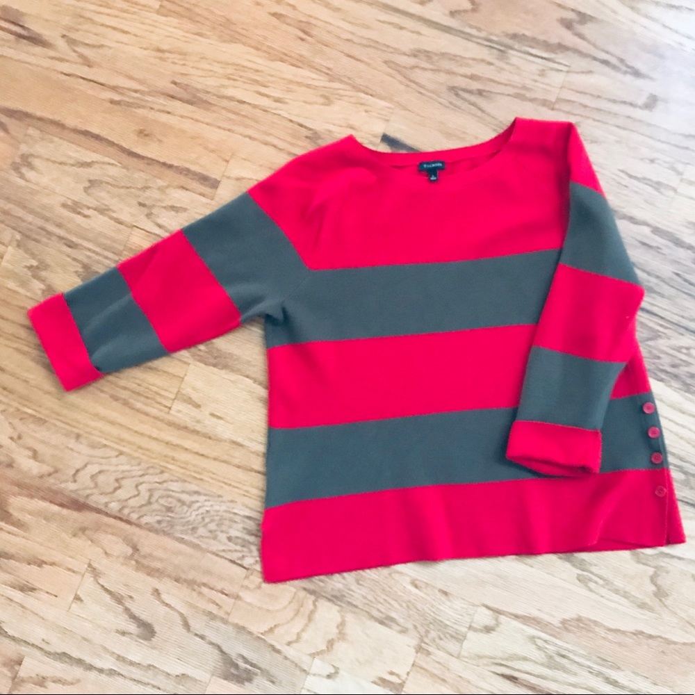 Talbots red and green sweater